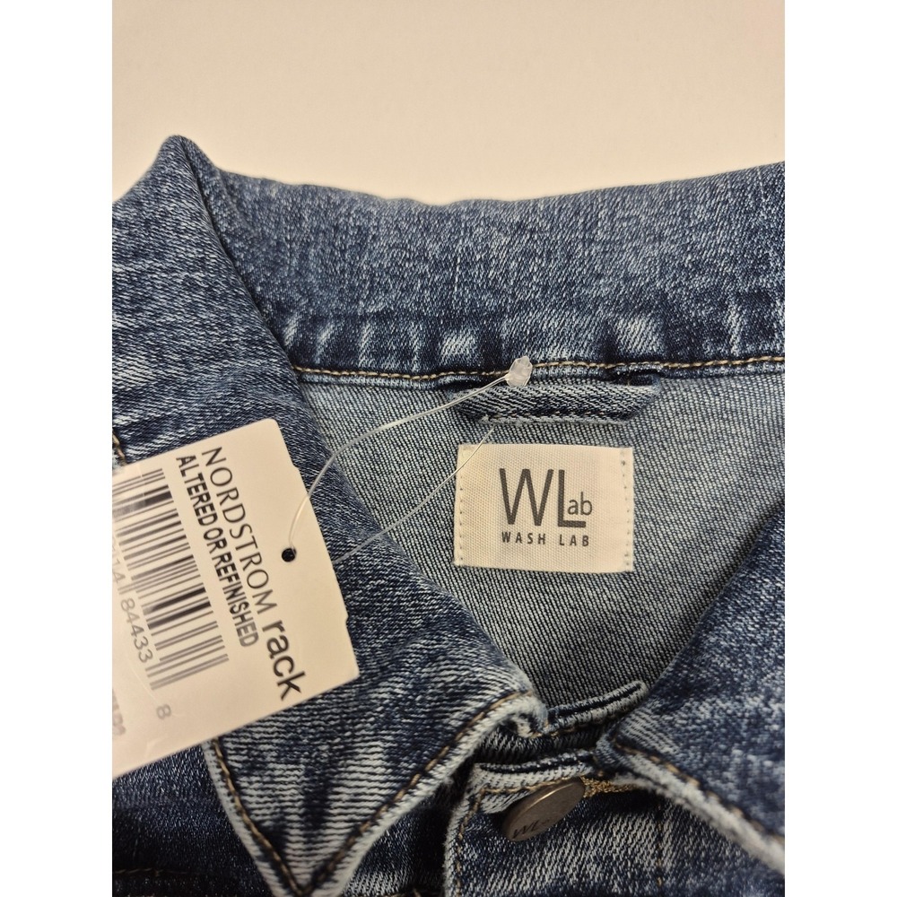 Wash Lab Denim Shirt Dress Womens Small Blue Belted Long Sleeve Midi Pocket - Picture 3 of 10